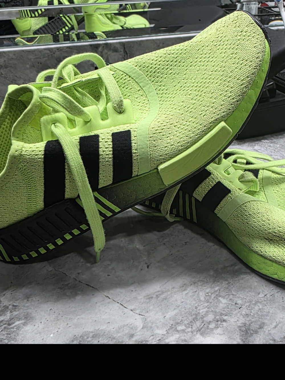 adidas Neon Green and Black Knit Sneaker